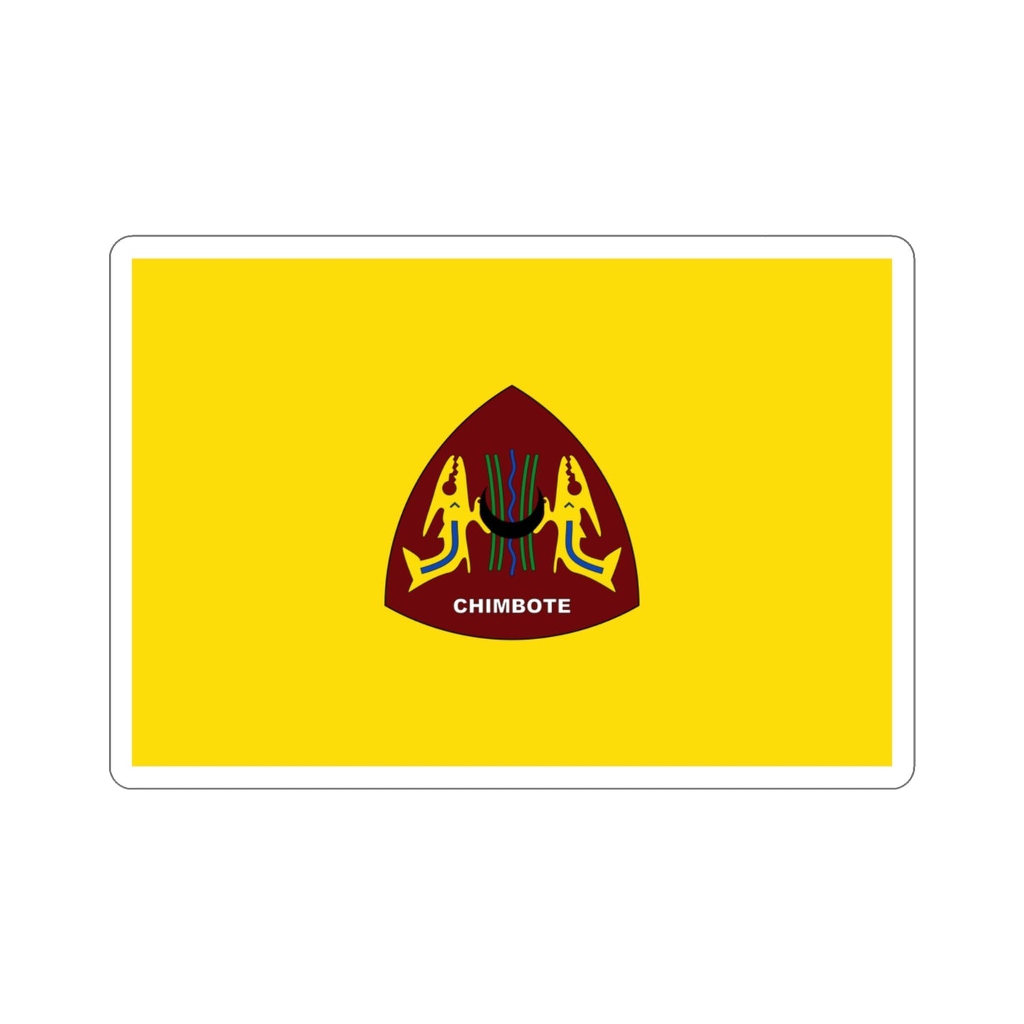 Flag of Chimbote the largest city in the Ancash Region Peru STICKER Vinyl Die-Cut Decal-3 Inch-The Sticker Space