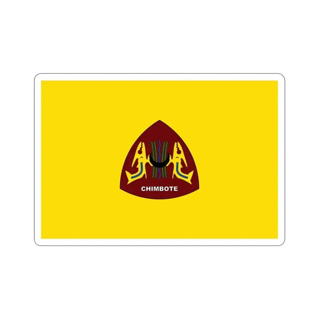 Flag of Chimbote the largest city in the Ancash Region Peru STICKER Vinyl Die-Cut Decal 3 Inch - The Sticker Space