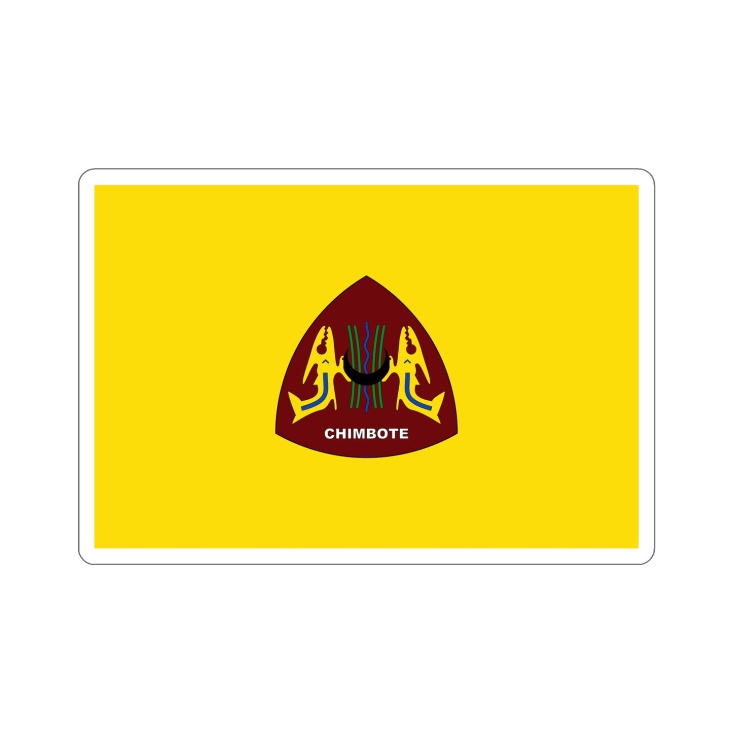 Flag of Chimbote the largest city in the Ancash Region Peru STICKER Vinyl Die-Cut Decal-4 Inch-The Sticker Space