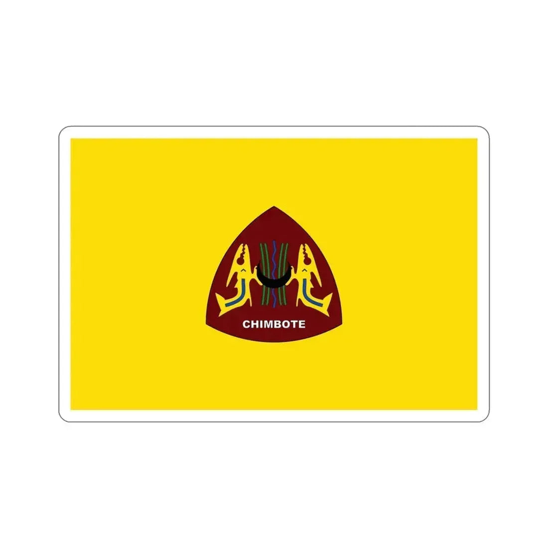 Flag of Chimbote the largest city in the Ancash Region Peru STICKER Vinyl Die-Cut Decal 4 Inch - The Sticker Space