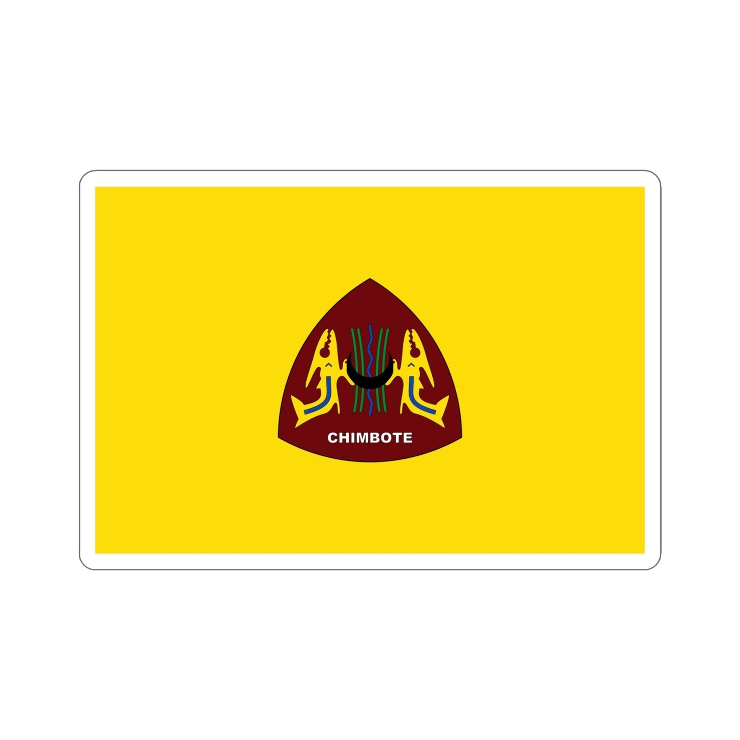 Flag of Chimbote the largest city in the Ancash Region Peru STICKER Vinyl Die-Cut Decal-5 Inch-The Sticker Space