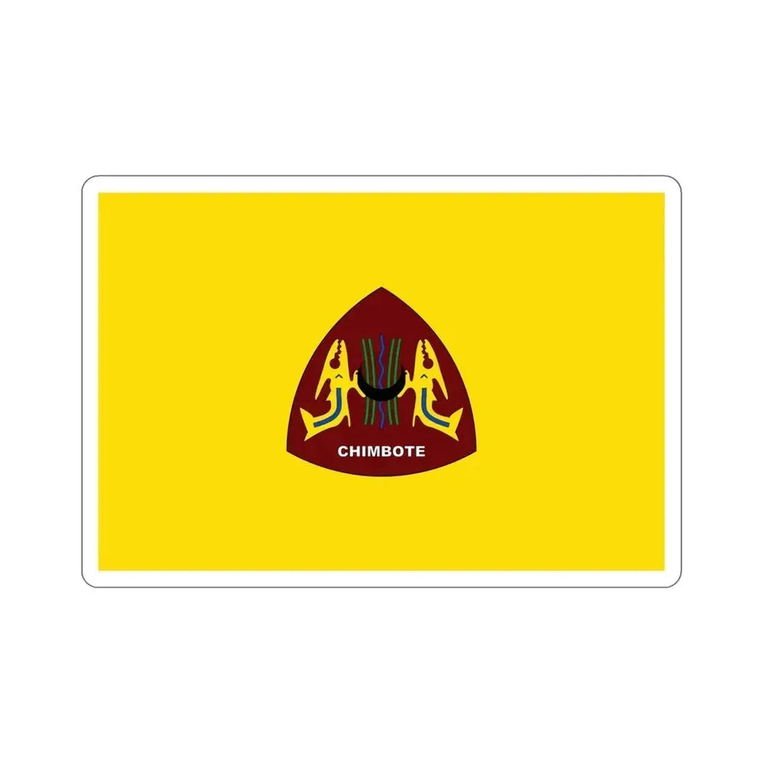 Flag of Chimbote the largest city in the Ancash Region Peru STICKER Vinyl Die-Cut Decal 5 Inch - The Sticker Space