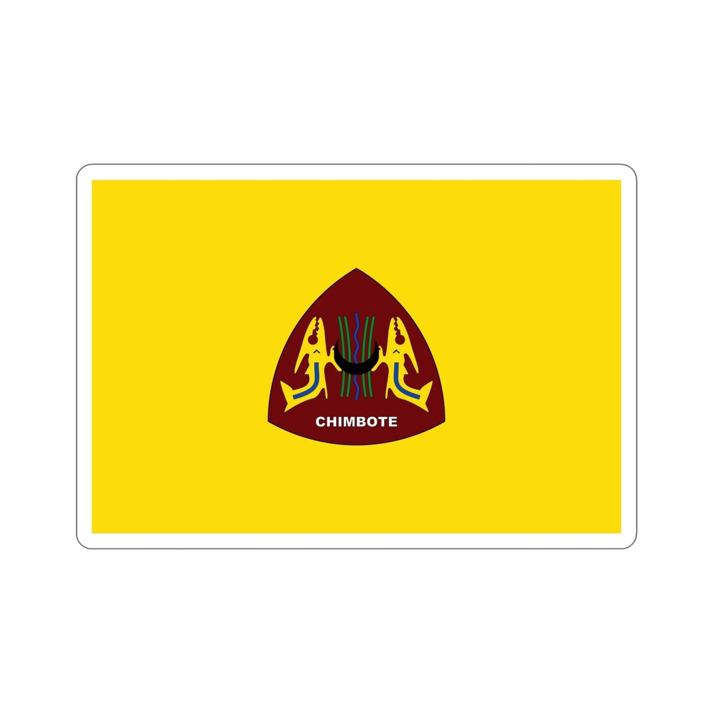 Flag of Chimbote the largest city in the Ancash Region Peru STICKER Vinyl Die-Cut Decal-6 Inch-The Sticker Space