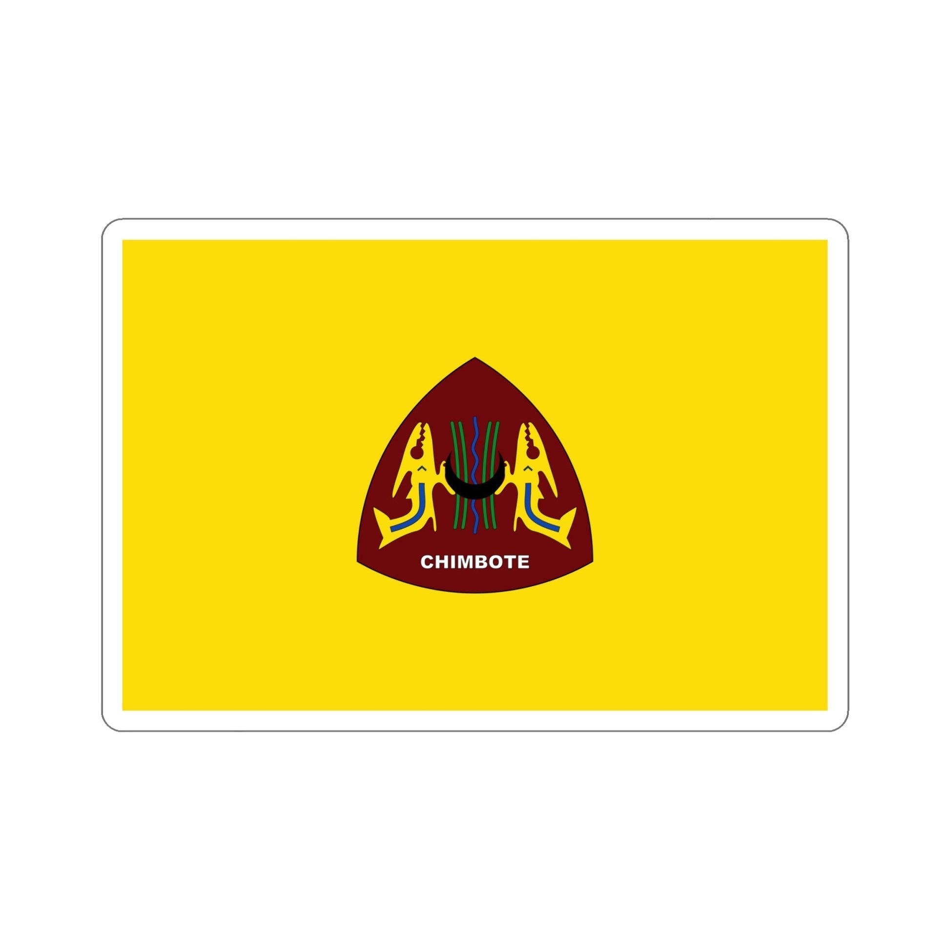 Flag of Chimbote the largest city in the Ancash Region Peru STICKER Vinyl Die-Cut Decal-6 Inch-The Sticker Space