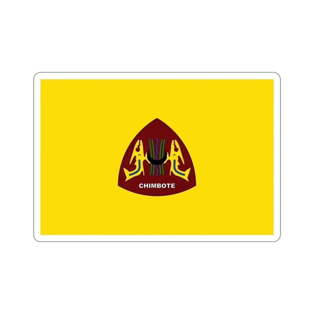 Flag of Chimbote the largest city in the Ancash Region Peru STICKER Vinyl Die-Cut Decal 6 Inch - The Sticker Space