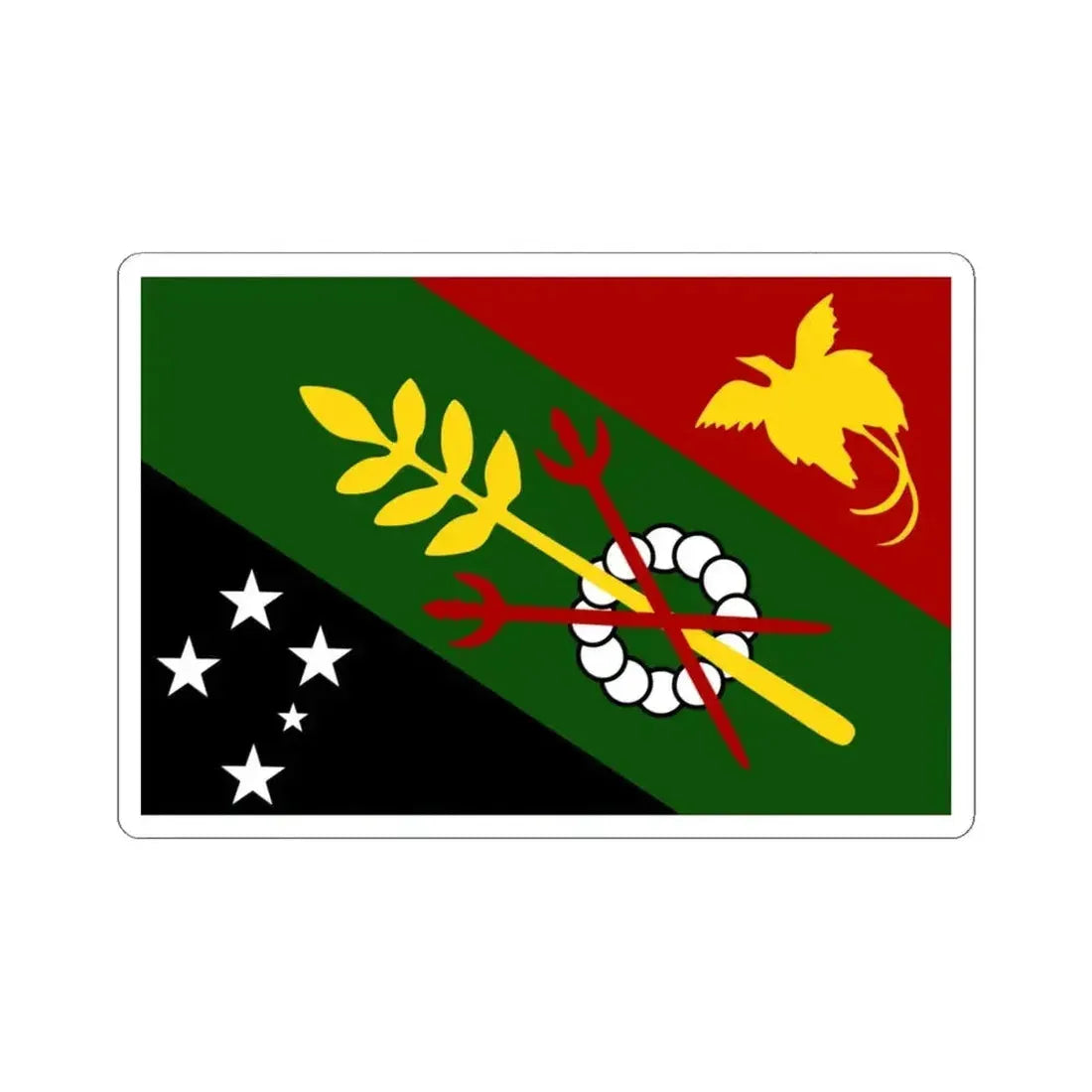 Flag of Chimbu Papa New Guinea - STICKER Vinyl Kiss-Cut Decal 4 Inch White - The Sticker Space