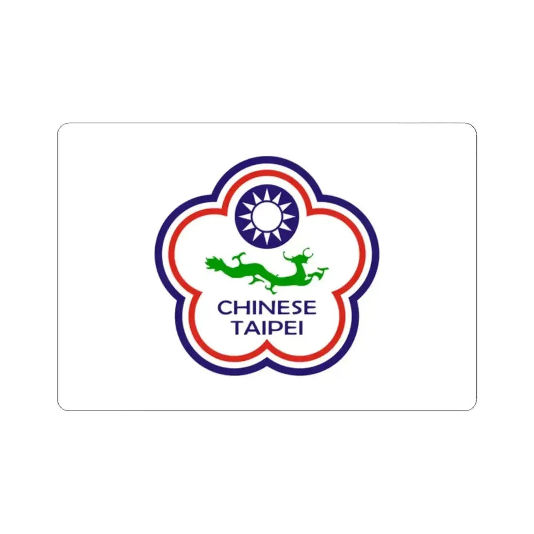 Flag of Chinese Taipei for Deaf 1997-2019 (China) STICKER Vinyl Kiss-Cut Decal 2 Inch White - The Sticker Space