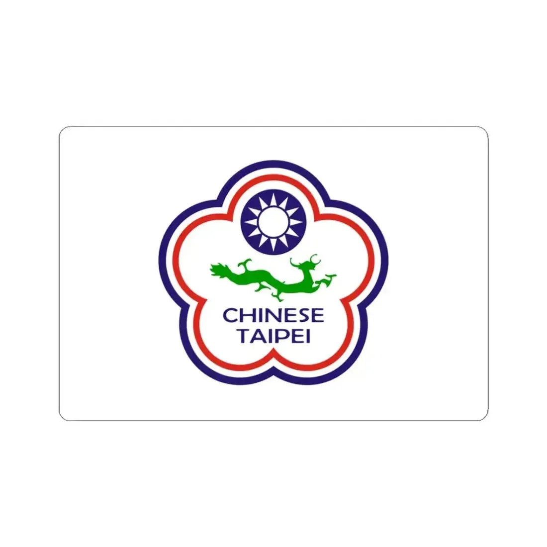 Flag of Chinese Taipei for Deaf 1997-2019 (China) STICKER Vinyl Kiss-Cut Decal 3 Inch White - The Sticker Space