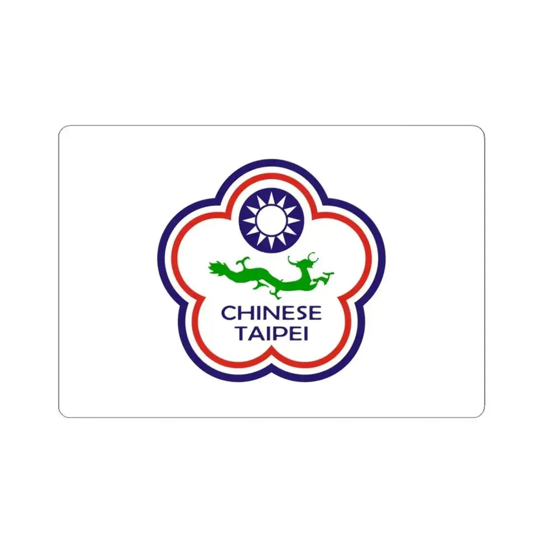 Flag of Chinese Taipei for Deaf 1997-2019 (China) STICKER Vinyl Kiss-Cut Decal 4 Inch White - The Sticker Space