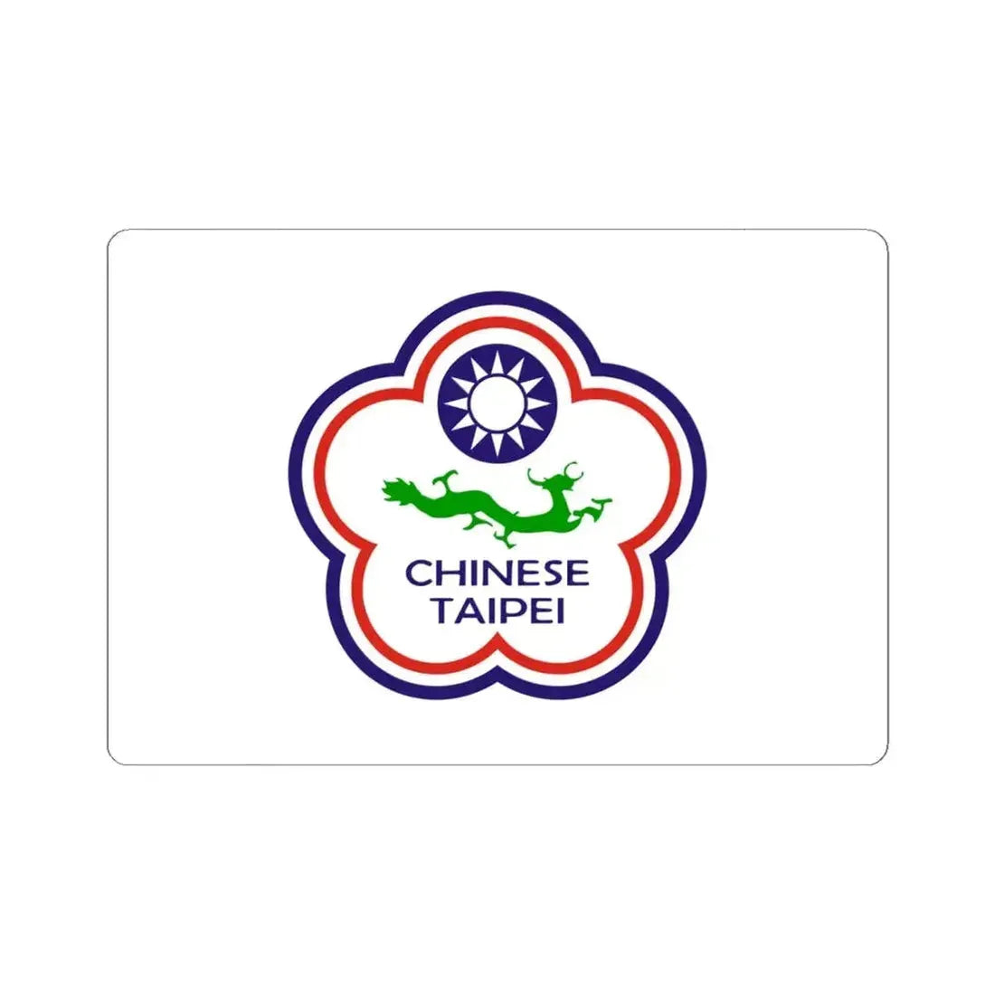 Flag of Chinese Taipei for Deaf 1997-2019 (China) STICKER Vinyl Kiss-Cut Decal 6 Inch White - The Sticker Space