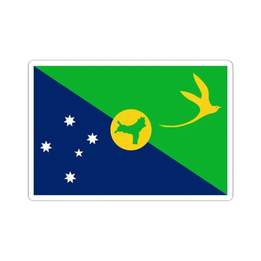 Flag of Christmas Island 3-2 (Australia) STICKER Vinyl Kiss-Cut Decal 2 Inch White - The Sticker Space