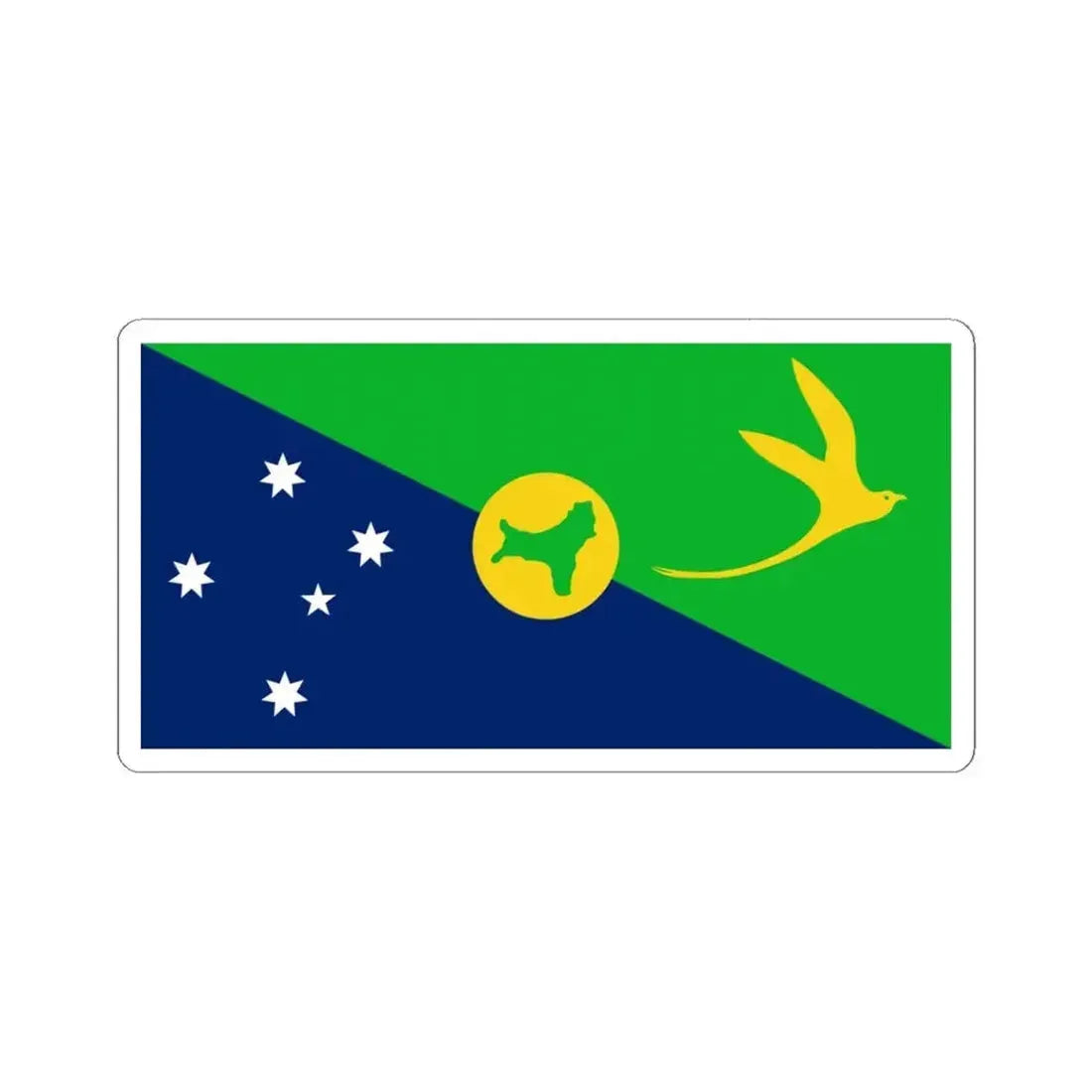 Flag of Christmas Island (Australia) STICKER Vinyl Kiss-Cut Decal 4 Inch White - The Sticker Space