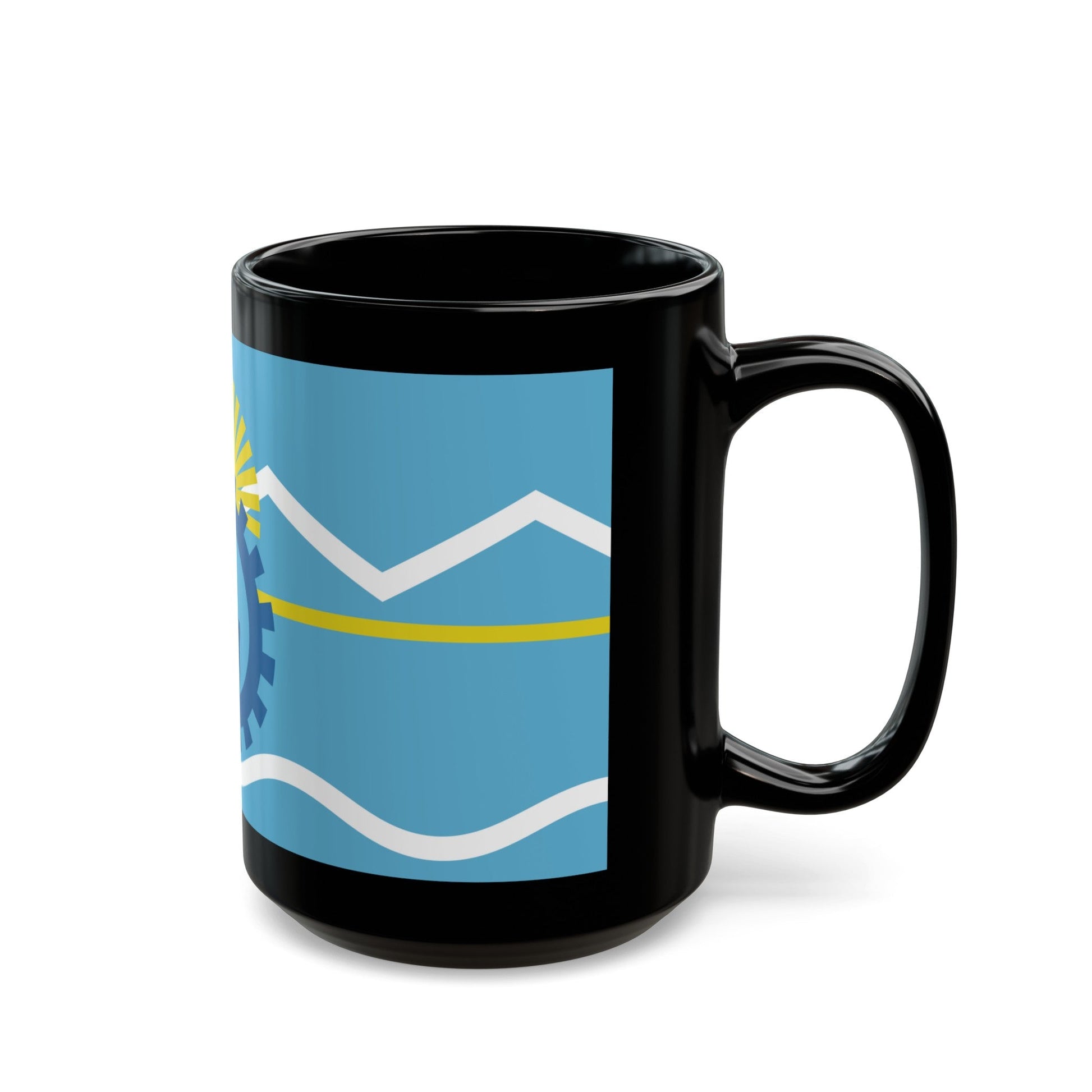 Flag of Chubut Province Argentina - Black Coffee Mug-The Sticker Space