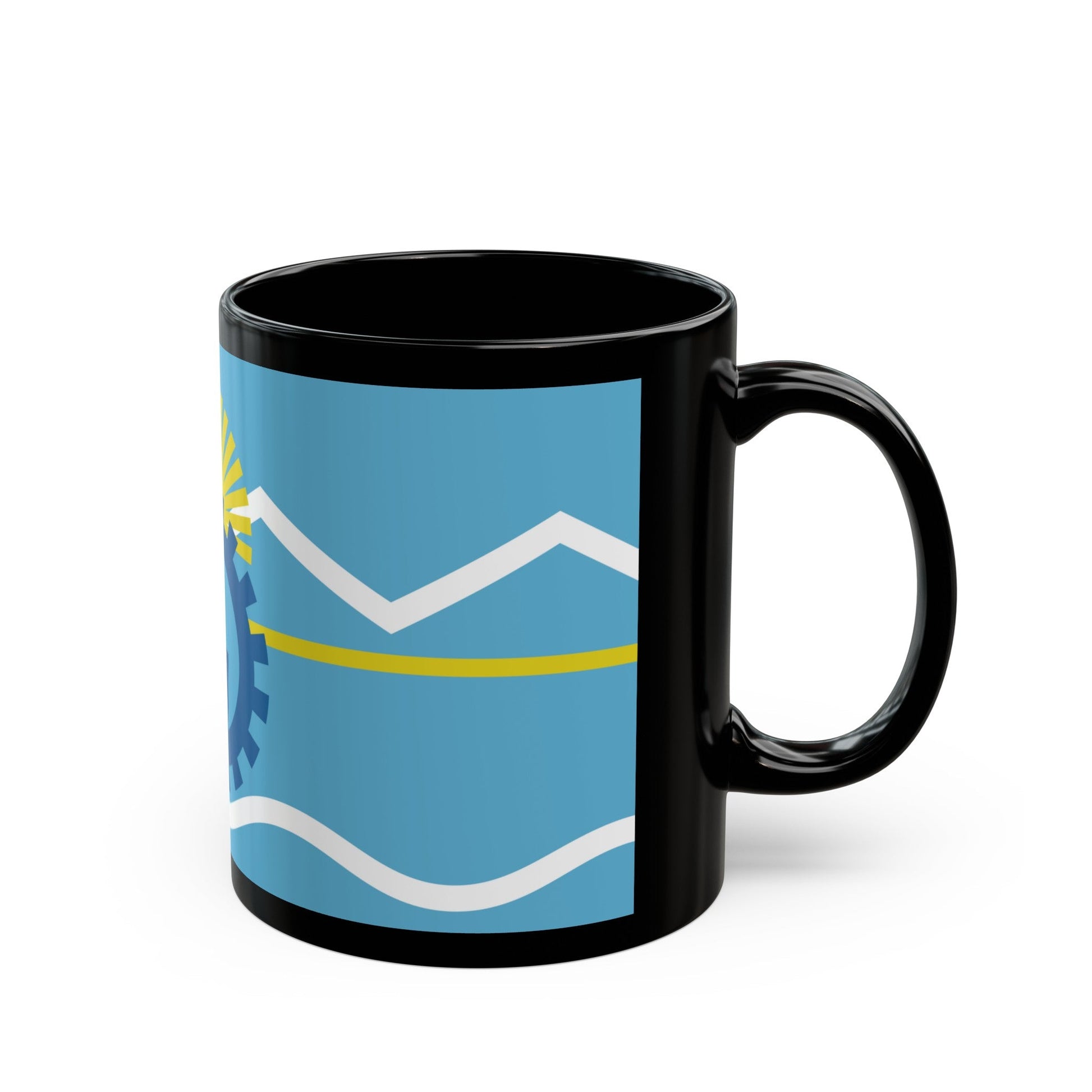 Flag of Chubut Province Argentina - Black Coffee Mug-The Sticker Space