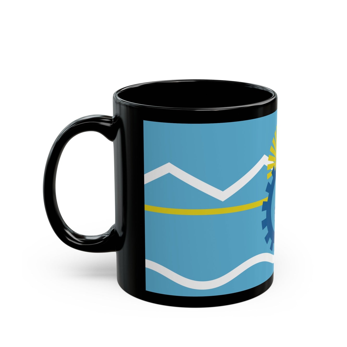 Flag of Chubut Province Argentina - Black Coffee Mug-The Sticker Space