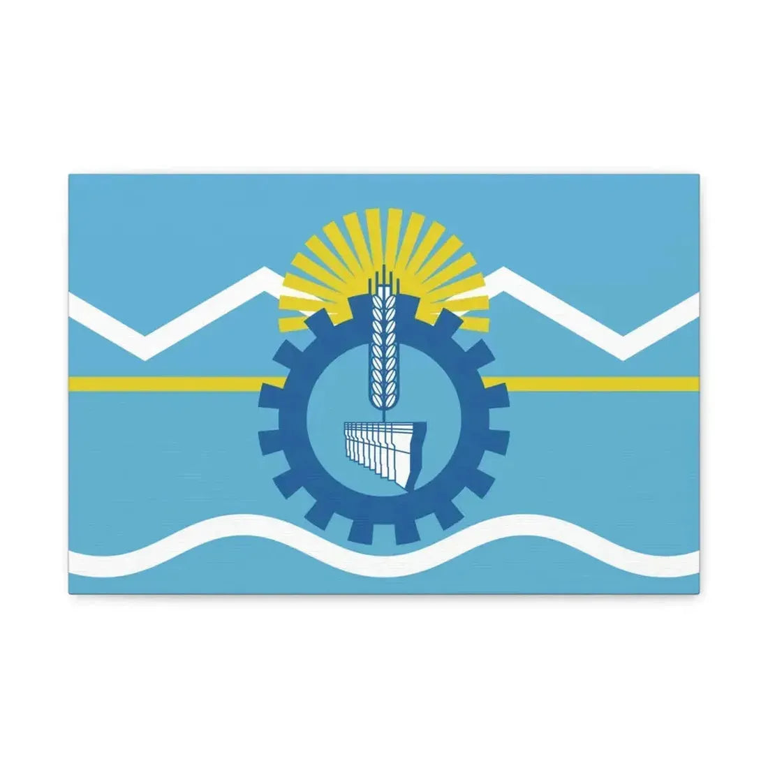 Flag of Chubut Province Argentina - Canvas Wall Art 18″ x 12″ 1.25" - The Sticker Space