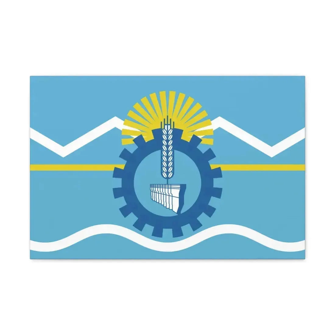 Flag of Chubut Province Argentina - Canvas Wall Art 24″ x 16″ 1.25" - The Sticker Space