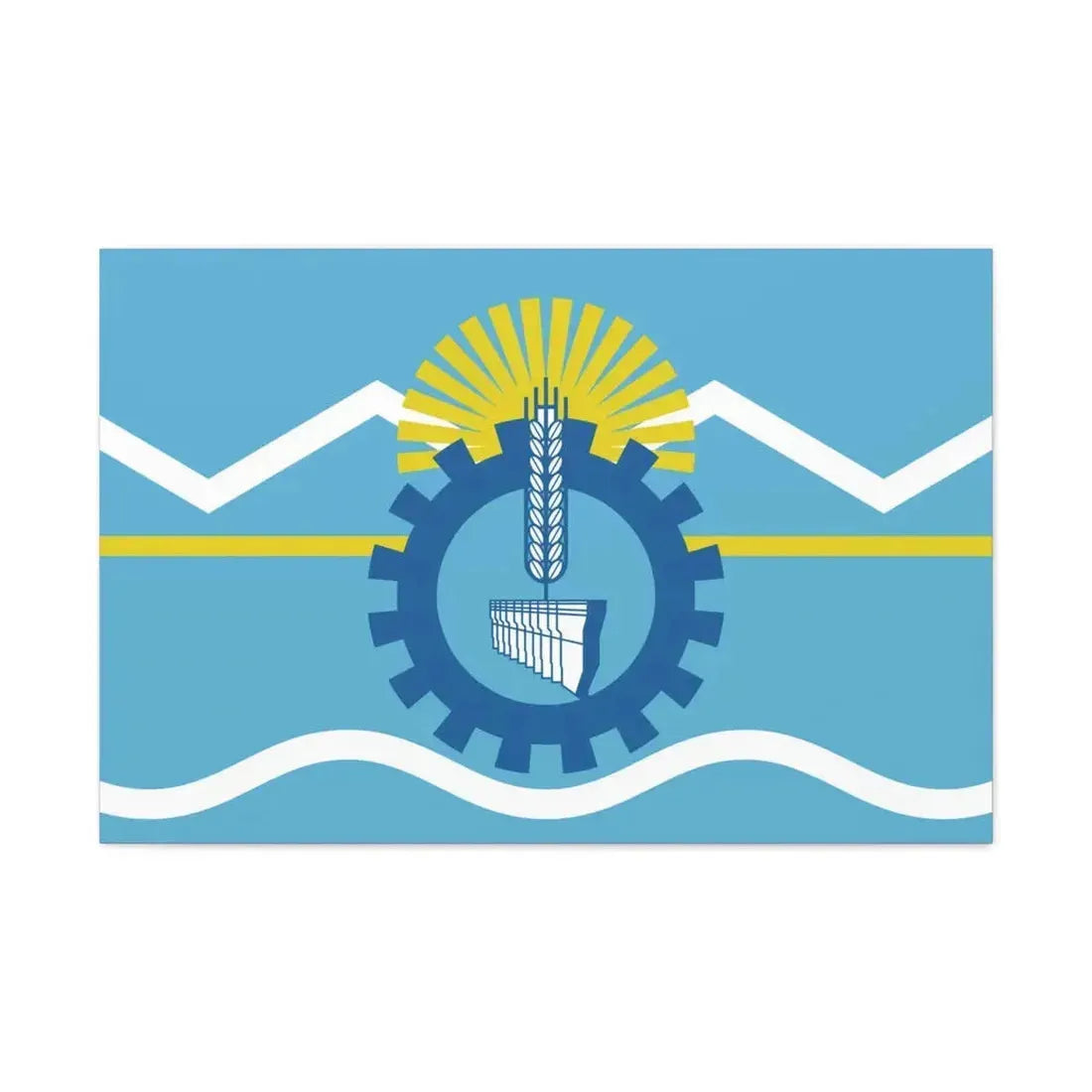 Flag of Chubut Province Argentina - Canvas Wall Art 36" x 24" 1.25" - The Sticker Space