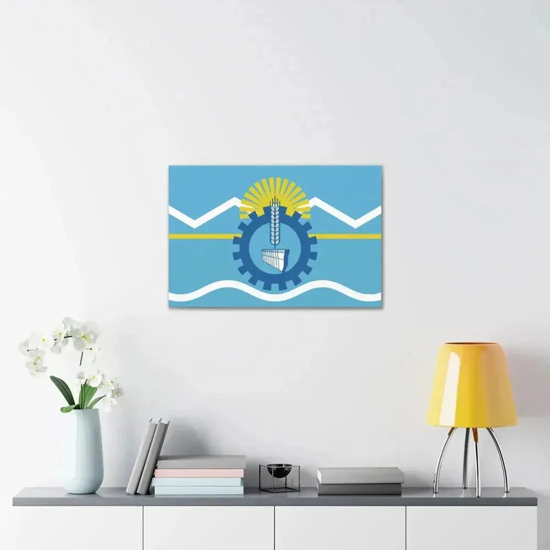 Flag of Chubut Province Argentina - Canvas Wall Art - The Sticker Space
