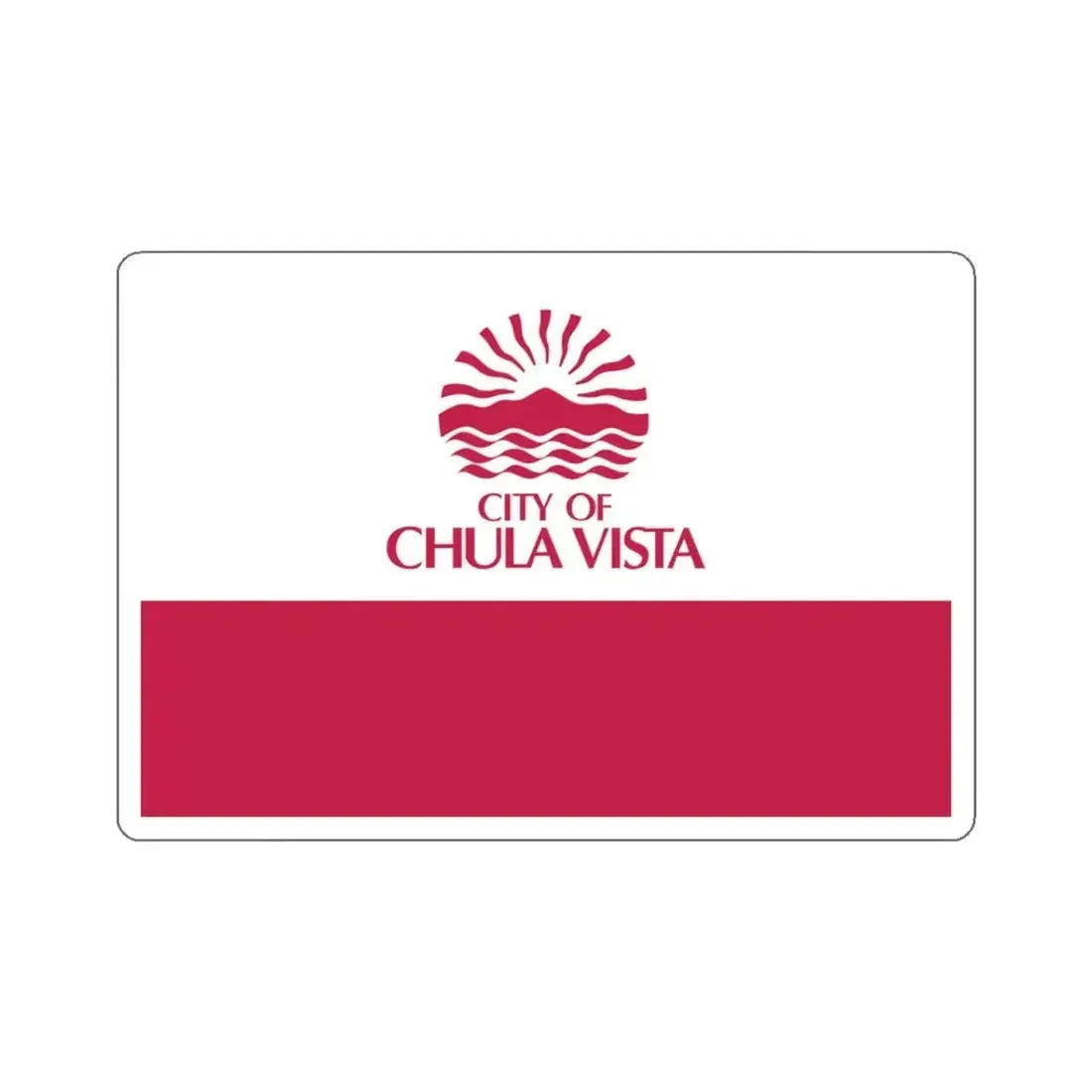 Flag of Chula Vista, California - STICKER Vinyl Kiss-Cut Decal 3 Inch White - The Sticker Space
