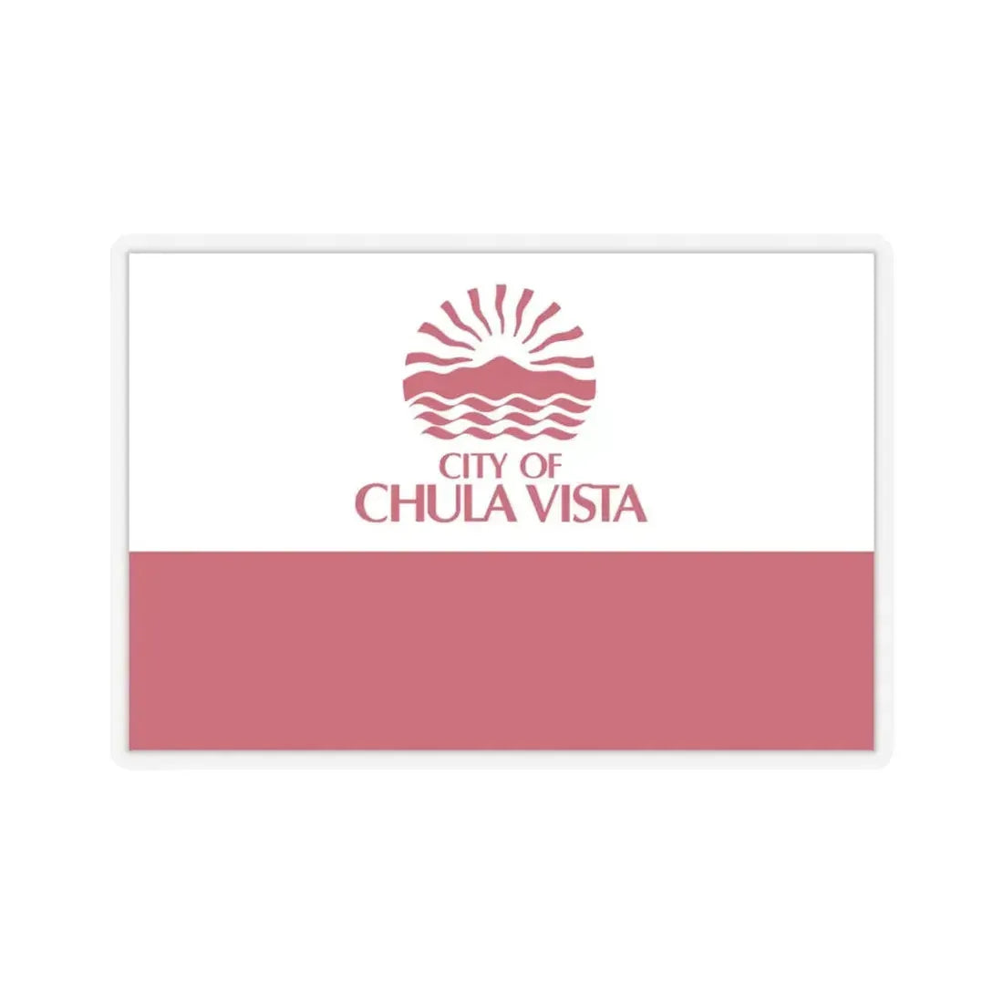 Flag of Chula Vista, California - STICKER Vinyl Kiss-Cut Decal 4 Inch Transparent - The Sticker Space