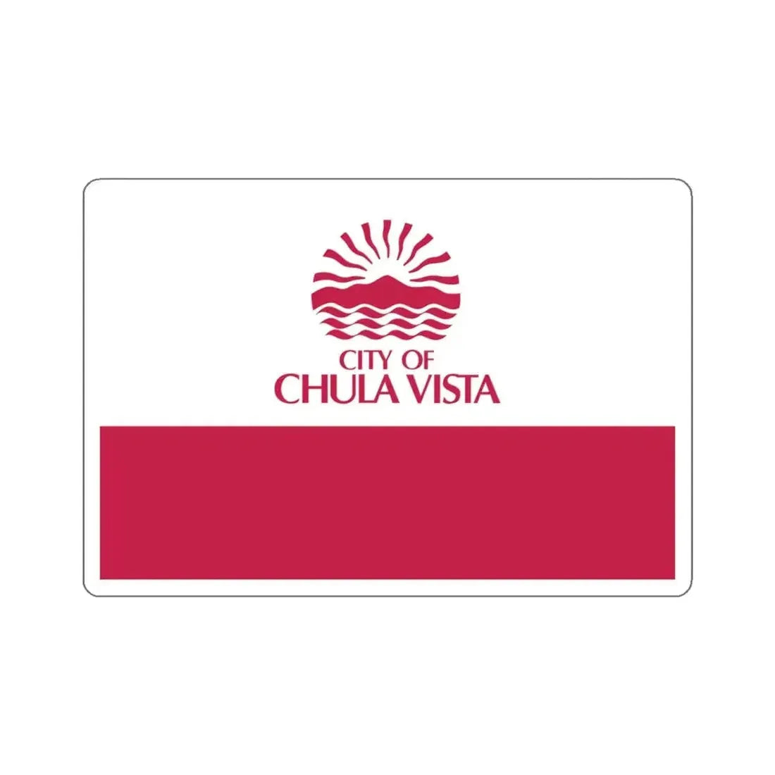 Flag of Chula Vista, California - STICKER Vinyl Kiss-Cut Decal 4 Inch White - The Sticker Space