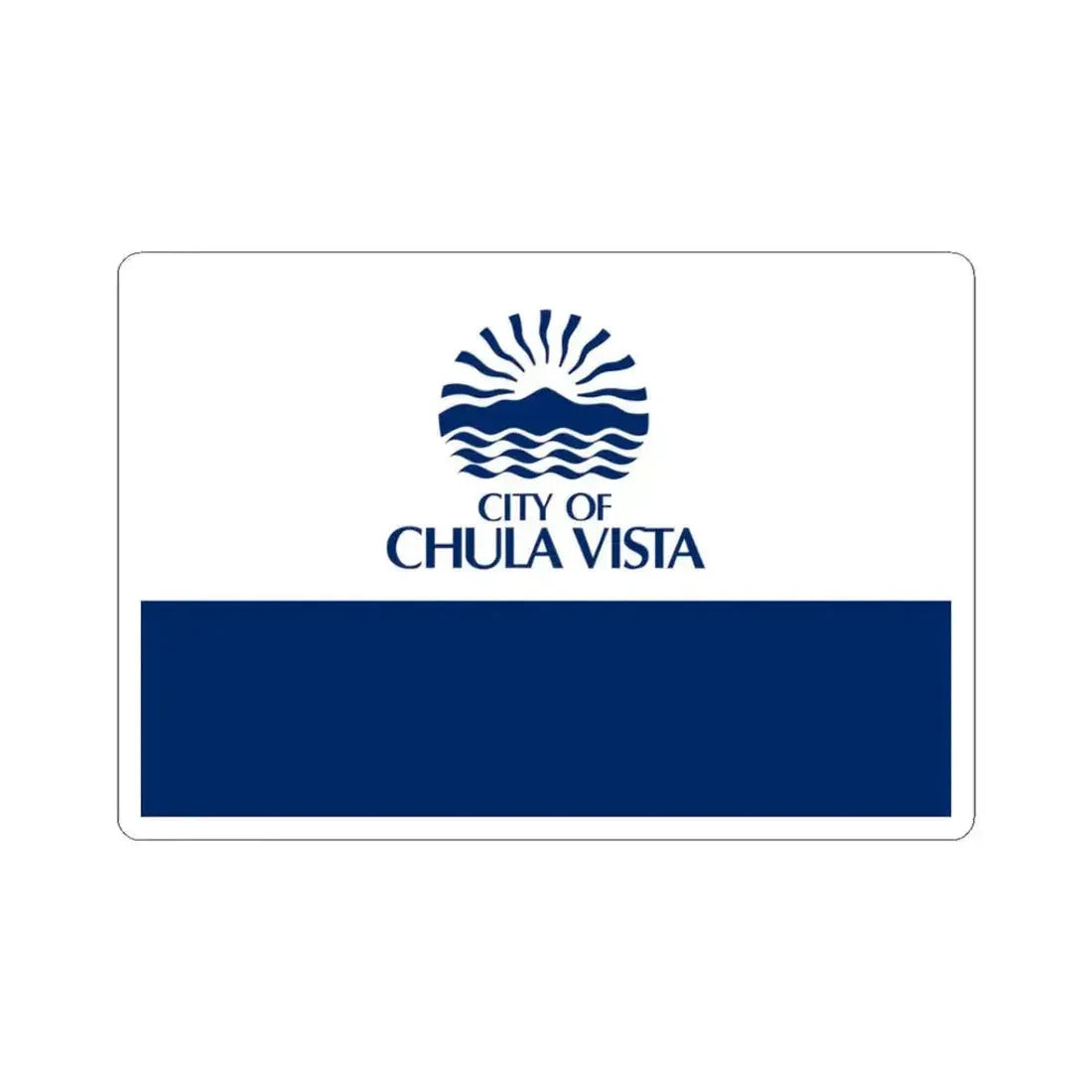 Flag of Chula Vista California (United States) STICKER Vinyl Kiss-Cut Decal 3 Inch White - The Sticker Space