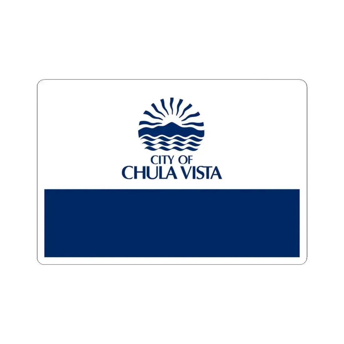 Flag of Chula Vista California (United States) STICKER Vinyl Kiss-Cut Decal 4 Inch White - The Sticker Space