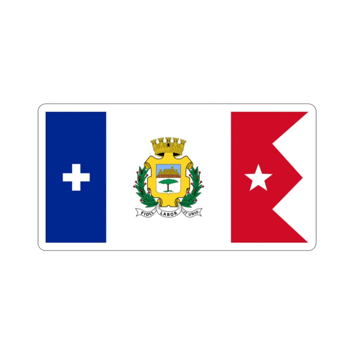 Flag of Cienfuegos, Cuba STICKER Vinyl Die-Cut Decal-2 Inch-The Sticker Space