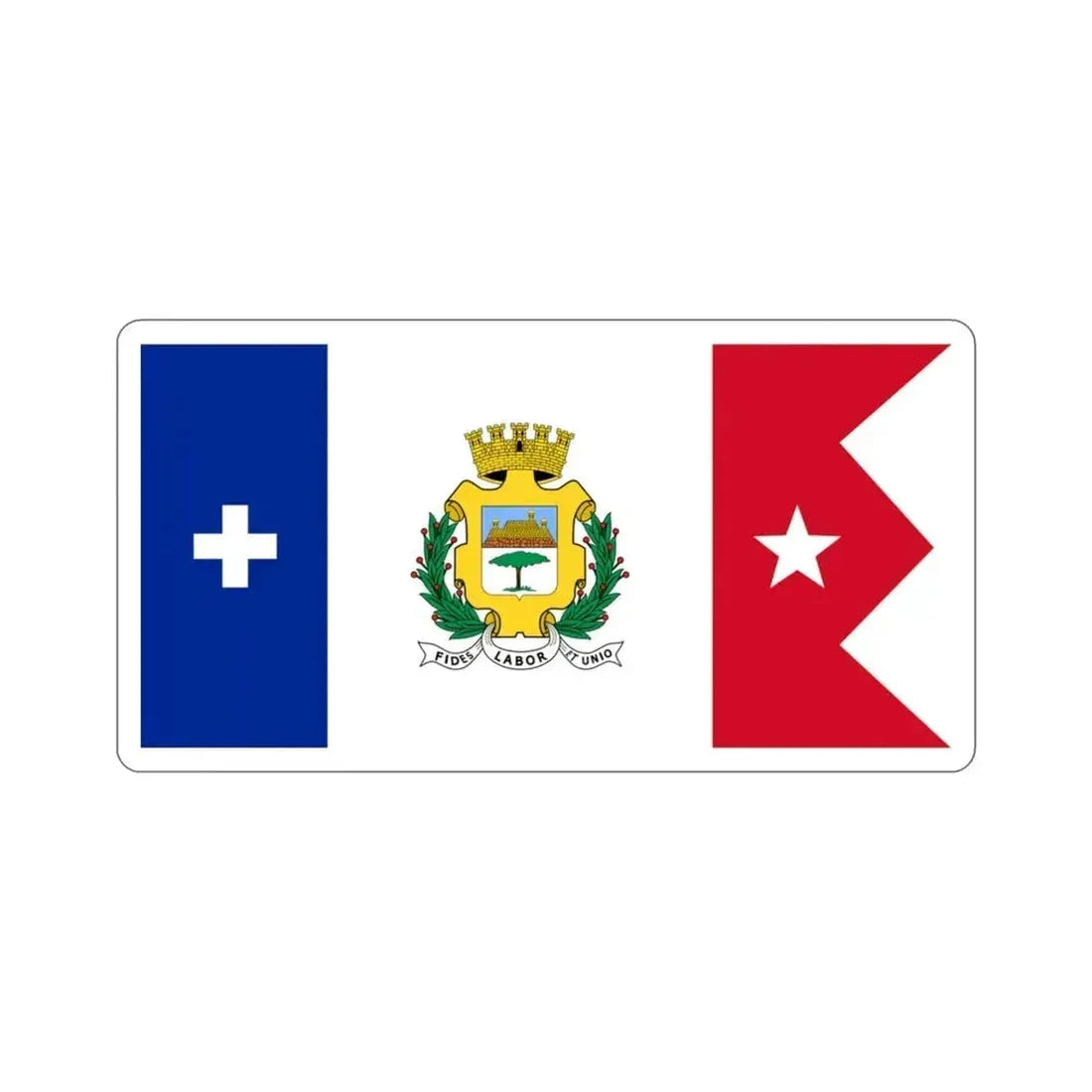Flag of Cienfuegos, Cuba STICKER Vinyl Die-Cut Decal 3 Inch - The Sticker Space