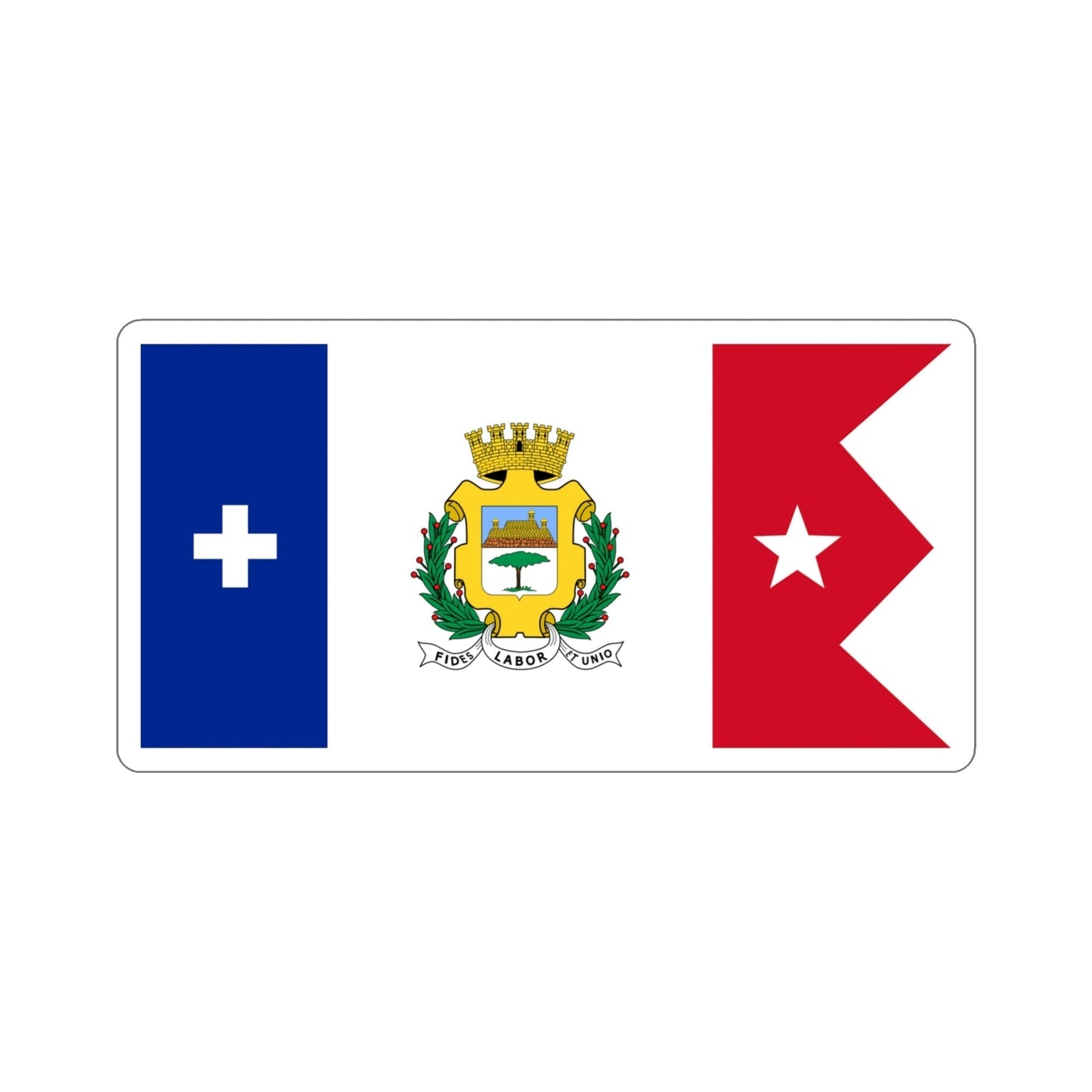 Flag of Cienfuegos, Cuba STICKER Vinyl Die-Cut Decal-4 Inch-The Sticker Space