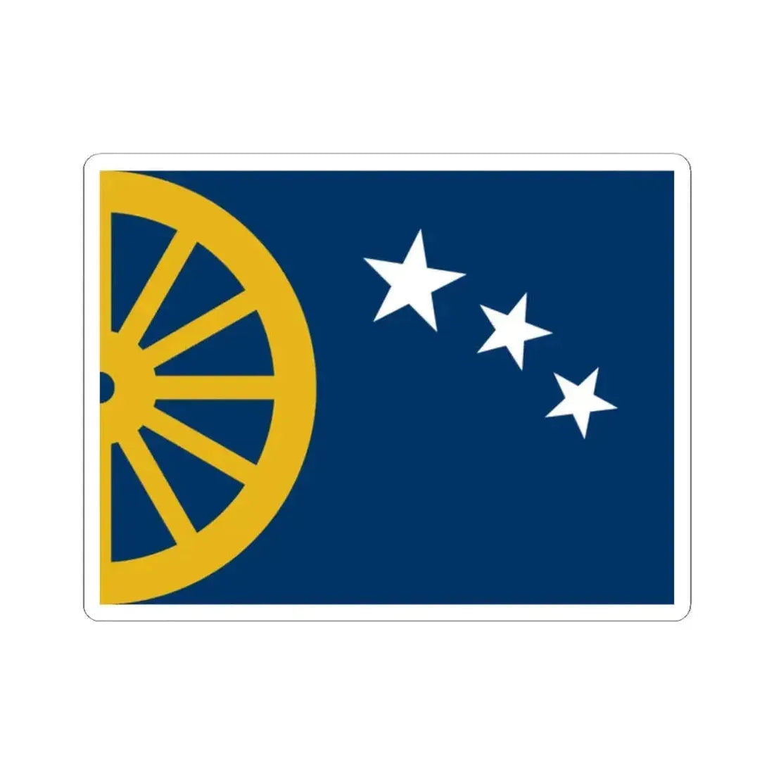 Flag of Cimarron Kansas (United States) STICKER Vinyl Kiss-Cut Decal 2 Inch White - The Sticker Space