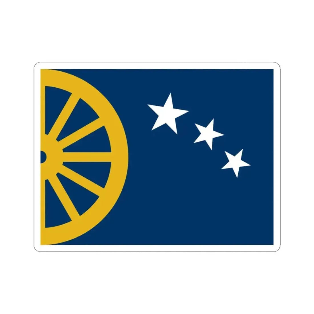 Flag of Cimarron Kansas (United States) STICKER Vinyl Kiss-Cut Decal 3 Inch White - The Sticker Space