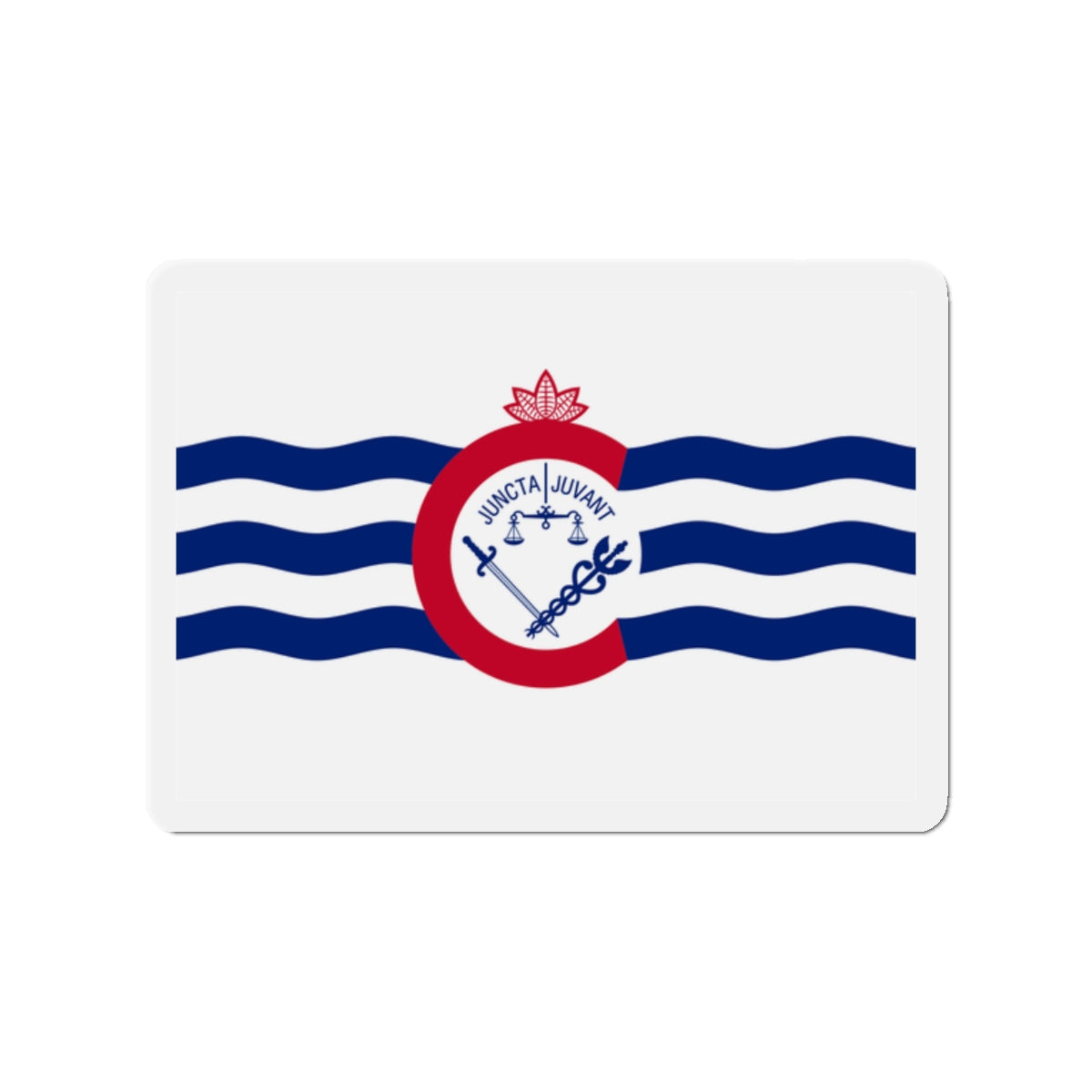 Flag of Cincinnati Ohio - Die-Cut Magnet-2" x 2"-The Sticker Space