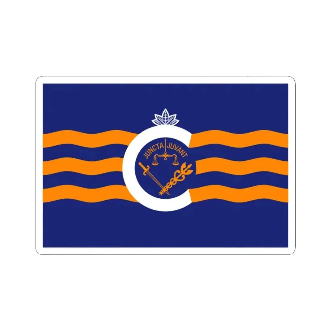 Flag of Cincinnati Ohio FC Cincinnati version inverse (United States) STICKER Vinyl Kiss-Cut Decal 2 Inch White - The Sticker Space