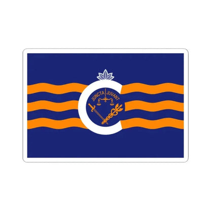 Flag of Cincinnati Ohio FC Cincinnati version inverse (United States) STICKER Vinyl Kiss-Cut Decal 2 Inch White - The Sticker Space