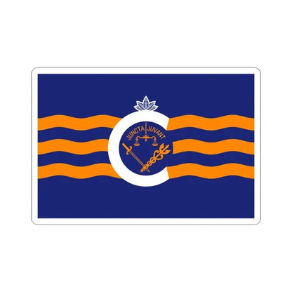 Flag of Cincinnati Ohio FC Cincinnati version inverse (United States) STICKER Vinyl Kiss-Cut Decal 4 Inch White - The Sticker Space