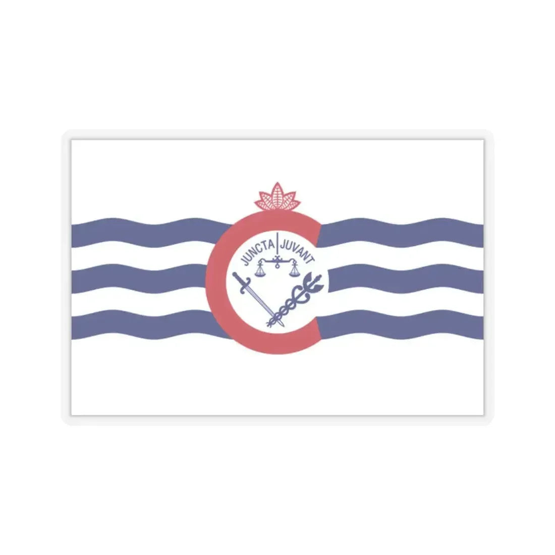 Flag of Cincinnati, Ohio - STICKER Vinyl Kiss-Cut Decal 2 Inch Transparent - The Sticker Space