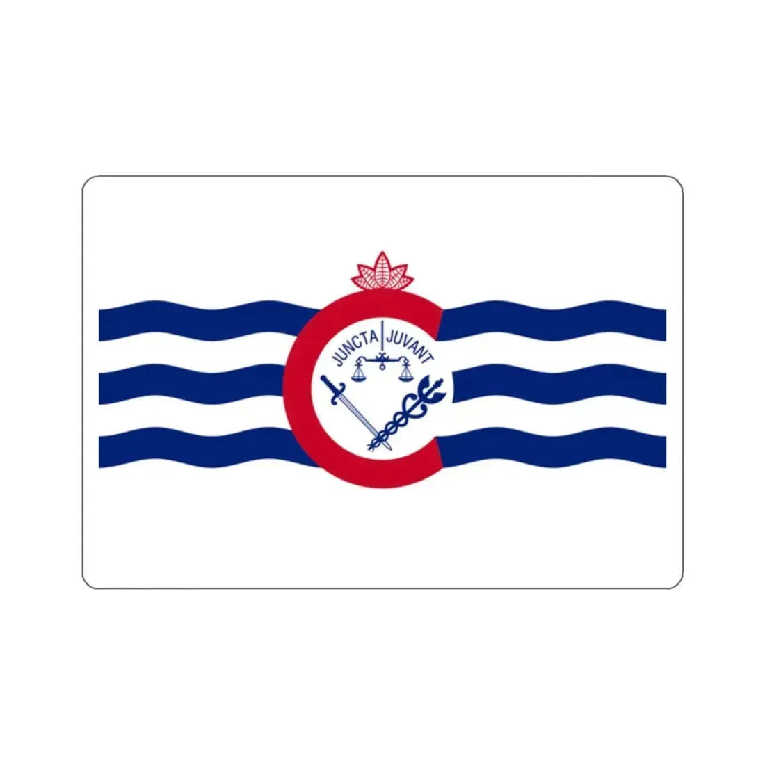 Flag of Cincinnati, Ohio - STICKER Vinyl Kiss-Cut Decal 2 Inch White - The Sticker Space