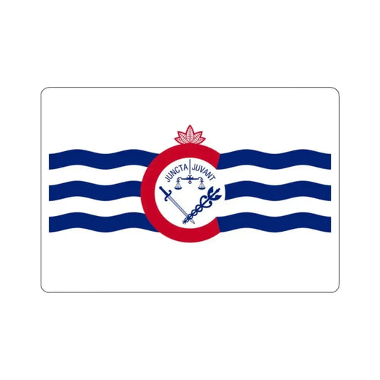 Flag of Cincinnati, Ohio - STICKER Vinyl Kiss-Cut Decal 2 Inch White - The Sticker Space