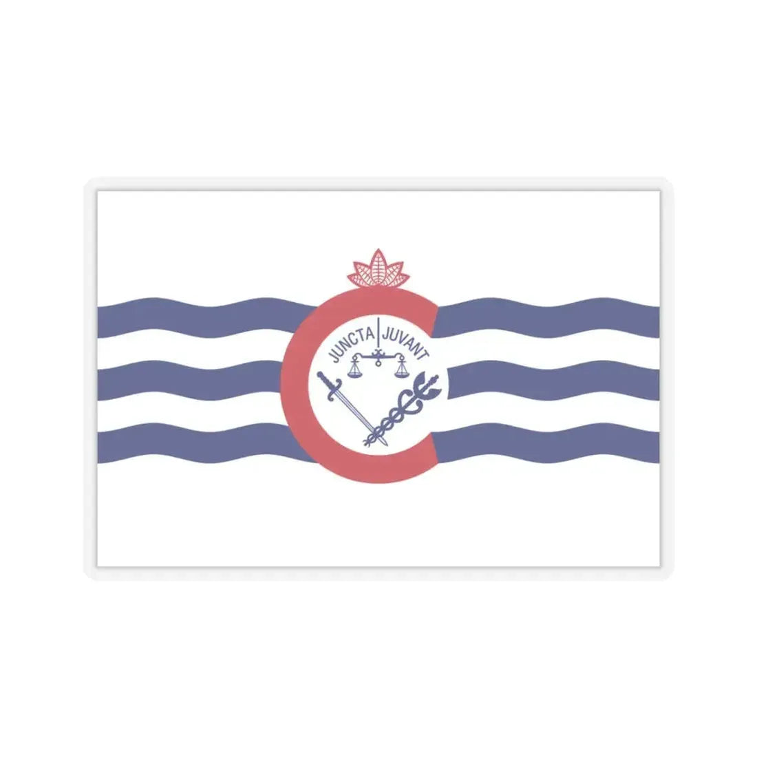 Flag of Cincinnati, Ohio - STICKER Vinyl Kiss-Cut Decal 3 Inch Transparent - The Sticker Space