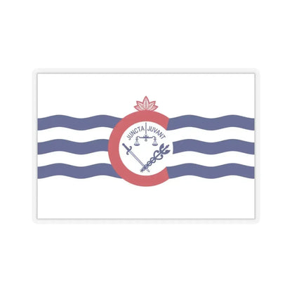 Flag of Cincinnati, Ohio - STICKER Vinyl Kiss-Cut Decal 3 Inch Transparent - The Sticker Space