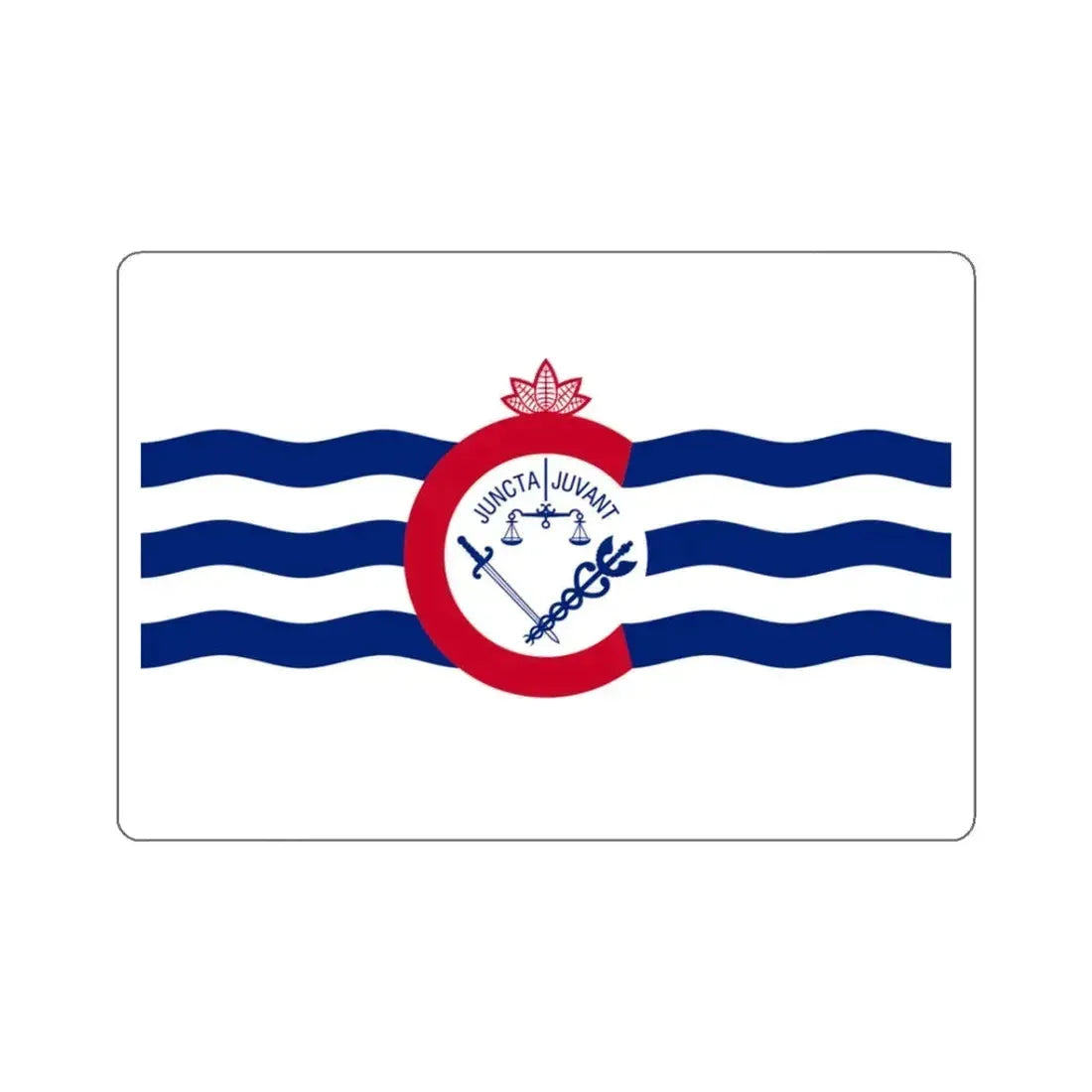 Flag of Cincinnati, Ohio - STICKER Vinyl Kiss-Cut Decal 3 Inch White - The Sticker Space