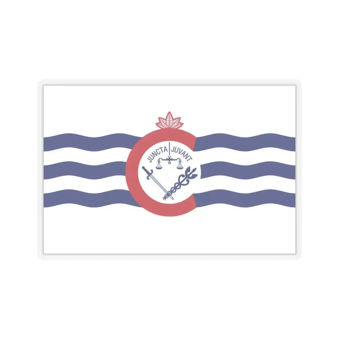 Flag of Cincinnati, Ohio - STICKER Vinyl Kiss-Cut Decal 4 Inch Transparent - The Sticker Space