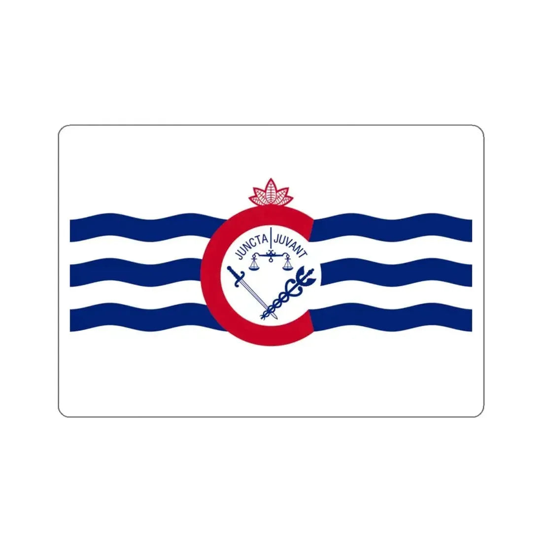 Flag of Cincinnati, Ohio - STICKER Vinyl Kiss-Cut Decal 4 Inch White - The Sticker Space