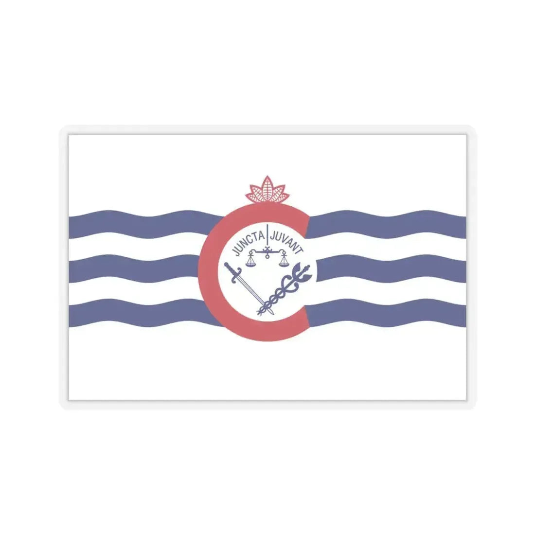 Flag of Cincinnati, Ohio - STICKER Vinyl Kiss-Cut Decal 6 Inch Transparent - The Sticker Space