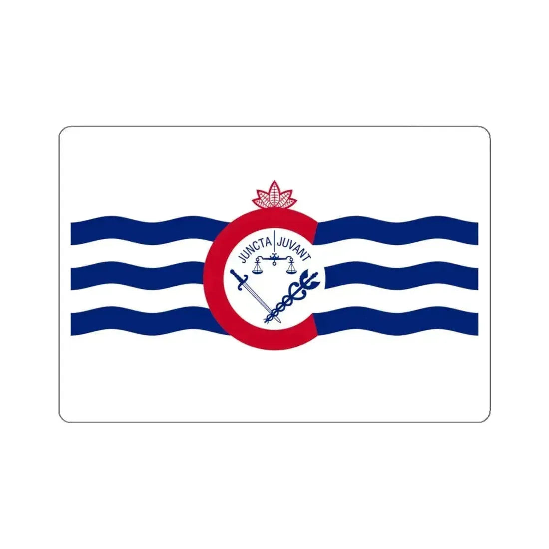 Flag of Cincinnati, Ohio - STICKER Vinyl Kiss-Cut Decal 6 Inch White - The Sticker Space