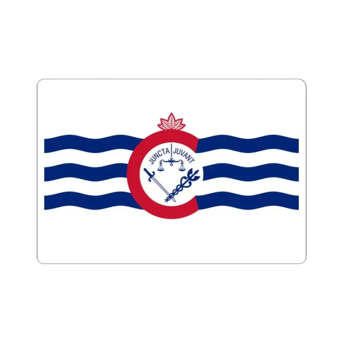 Flag of Cincinnati Ohio (United States) STICKER Vinyl Kiss-Cut Decal 2 Inch White - The Sticker Space