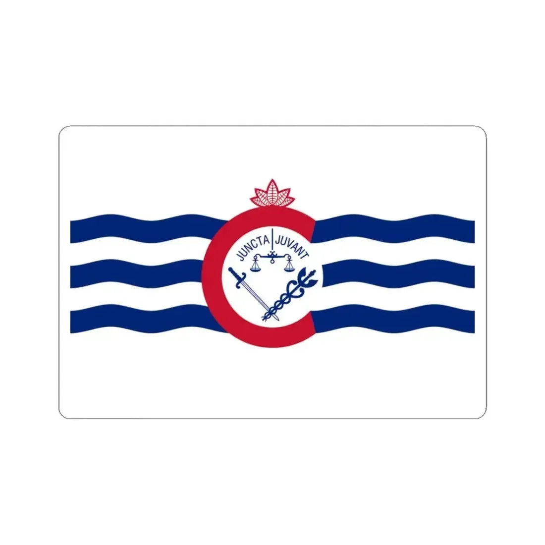 Flag of Cincinnati Ohio (United States) STICKER Vinyl Kiss-Cut Decal 3 Inch White - The Sticker Space