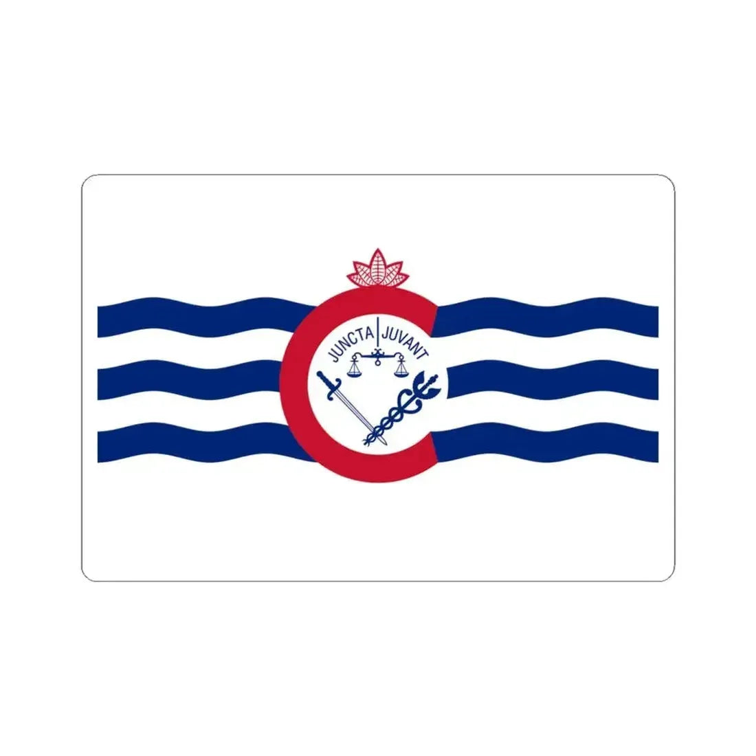 Flag of Cincinnati Ohio (United States) STICKER Vinyl Kiss-Cut Decal 4 Inch White - The Sticker Space